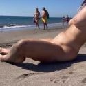 Spreading her legs for strangers