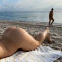 Teasing an old man on the beach